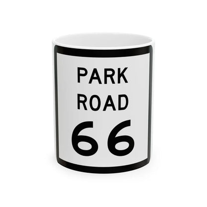 Texas Park Road 66 (Texas) (Road Sign) White Coffee Mug 11oz - Go Mug Yourself