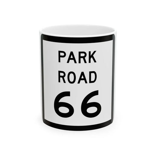 Texas Park Road 66 (Texas) (Road Sign) White Coffee Mug 11oz - Go Mug Yourself