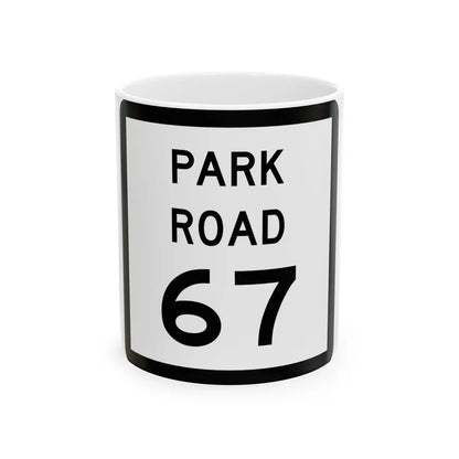 Texas Park Road 67 (Texas) (Road Sign) White Coffee Mug 11oz - Go Mug Yourself