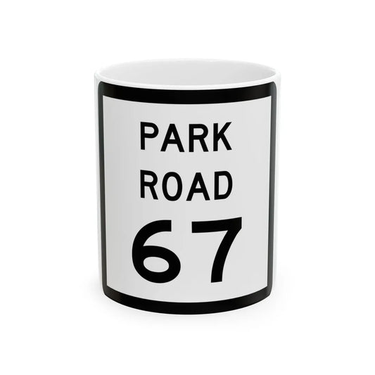 Texas Park Road 67 (Texas) (Road Sign) White Coffee Mug 11oz - Go Mug Yourself