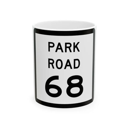 Texas Park Road 68 (Texas) (Road Sign) White Coffee Mug 11oz - Go Mug Yourself