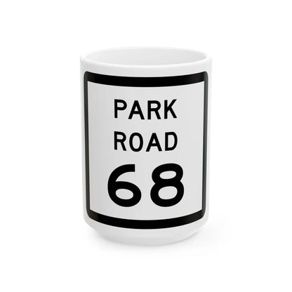 Texas Park Road 68 (Texas) (Road Sign) White Coffee Mug 15oz - Go Mug Yourself