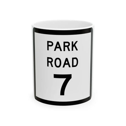 Texas Park Road 7 (Texas) (Road Sign) White Coffee Mug 11oz - Go Mug Yourself