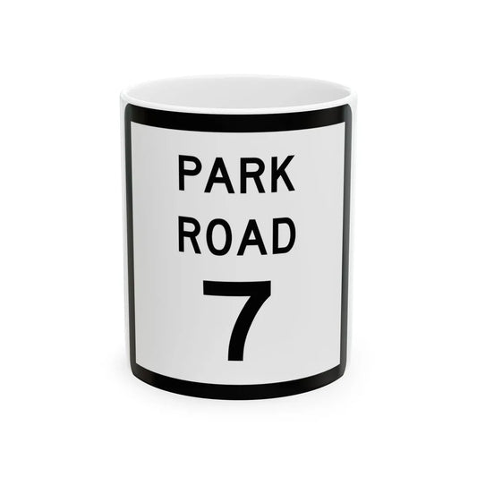 Texas Park Road 7 (Texas) (Road Sign) White Coffee Mug 11oz - Go Mug Yourself
