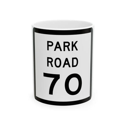 Texas Park Road 70 (Texas) (Road Sign) White Coffee Mug 11oz - Go Mug Yourself