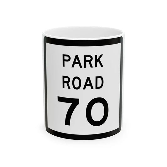 Texas Park Road 70 (Texas) (Road Sign) White Coffee Mug 11oz - Go Mug Yourself