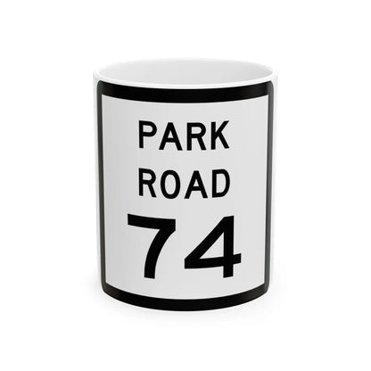 Texas Park Road 74 (Texas) (Road Sign) White Coffee Mug 11oz - Go Mug Yourself
