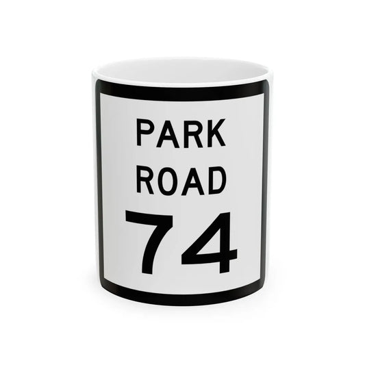 Texas Park Road 74 (Texas) (Road Sign) White Coffee Mug 11oz - Go Mug Yourself