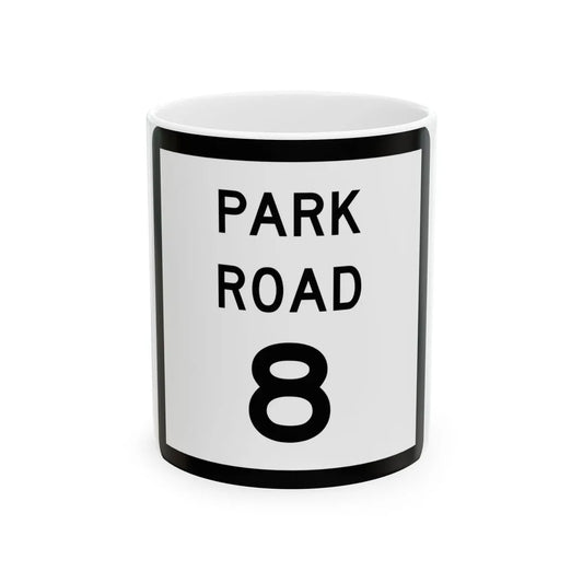 Texas Park Road 8 (Texas) (Road Sign) White Coffee Mug 11oz - Go Mug Yourself