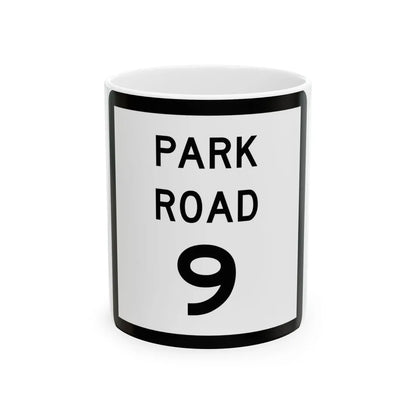 Texas Park Road 9 (Texas) (Road Sign) White Coffee Mug 11oz - Go Mug Yourself