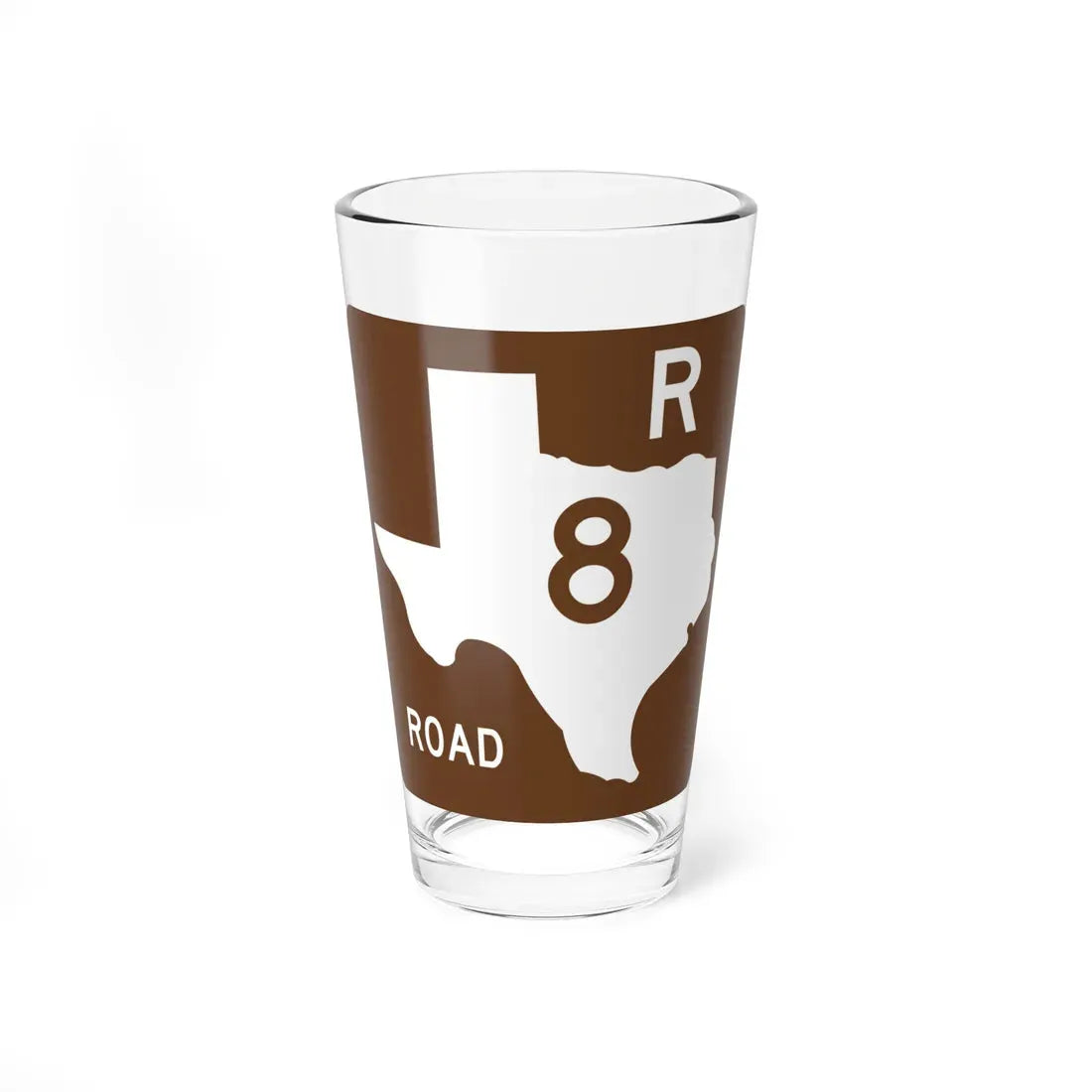 Texas Recreational Road 8 (Texas) (Road Sign) Pint Glass 16oz 16oz - Go Mug Yourself