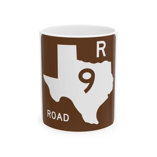 Texas Recreational Road 9 (Texas) (Road Sign) White Coffee Mug 11oz - Go Mug Yourself