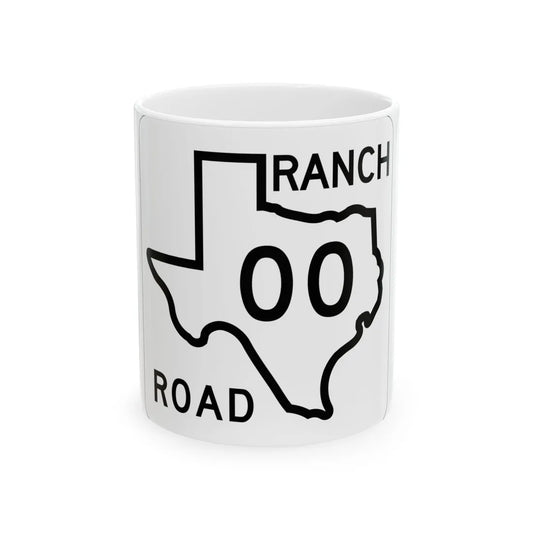 Texas RM 00 1956 template (Texas) (Road Sign) White Coffee Mug 11oz - Go Mug Yourself