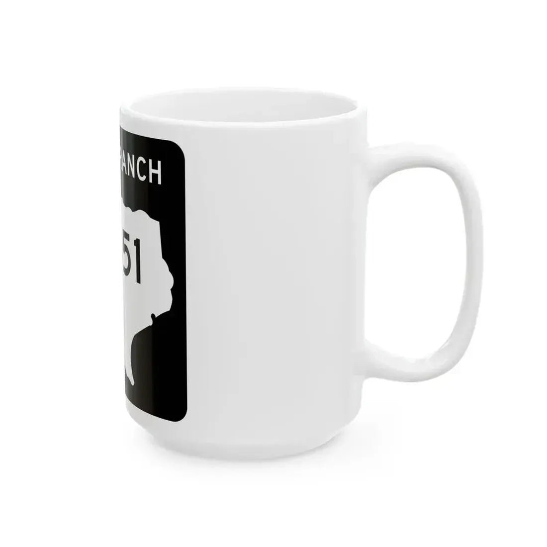 Texas RM 1051 (Texas) (Road Sign) White Coffee Mug - Go Mug Yourself
