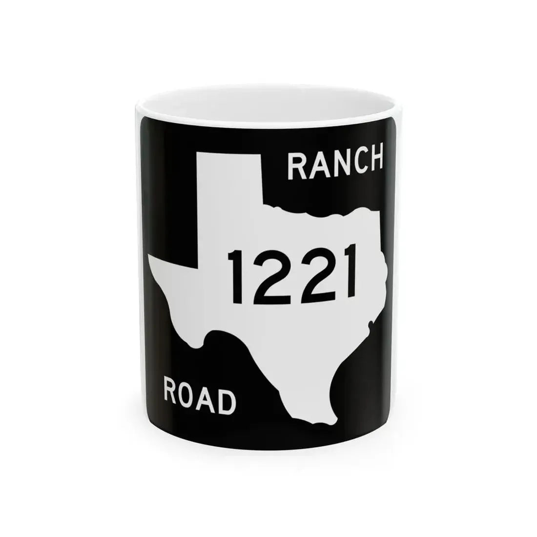 Texas RM 1221 (Texas) (Road Sign) White Coffee Mug 11oz - Go Mug Yourself