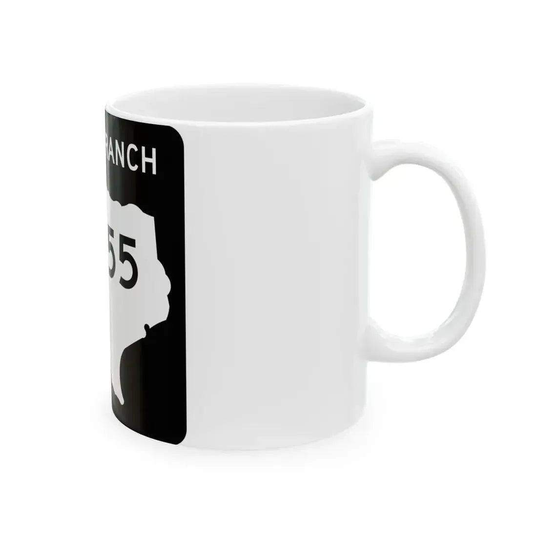 Texas RM 1855 (Texas) (Road Sign) White Coffee Mug - Go Mug Yourself