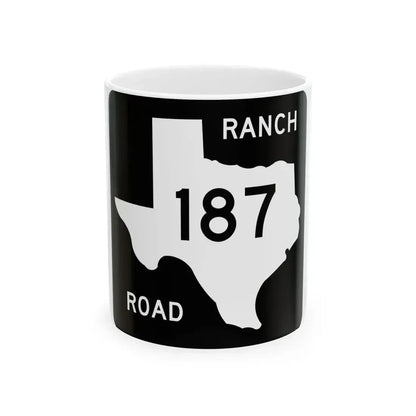 Texas RM 187 (Texas) (Road Sign) White Coffee Mug 11oz - Go Mug Yourself