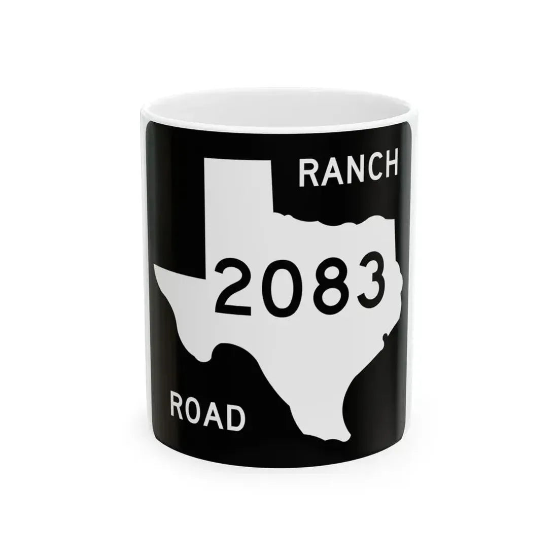 Texas RM 2083 (Texas) (Road Sign) White Coffee Mug 11oz - Go Mug Yourself