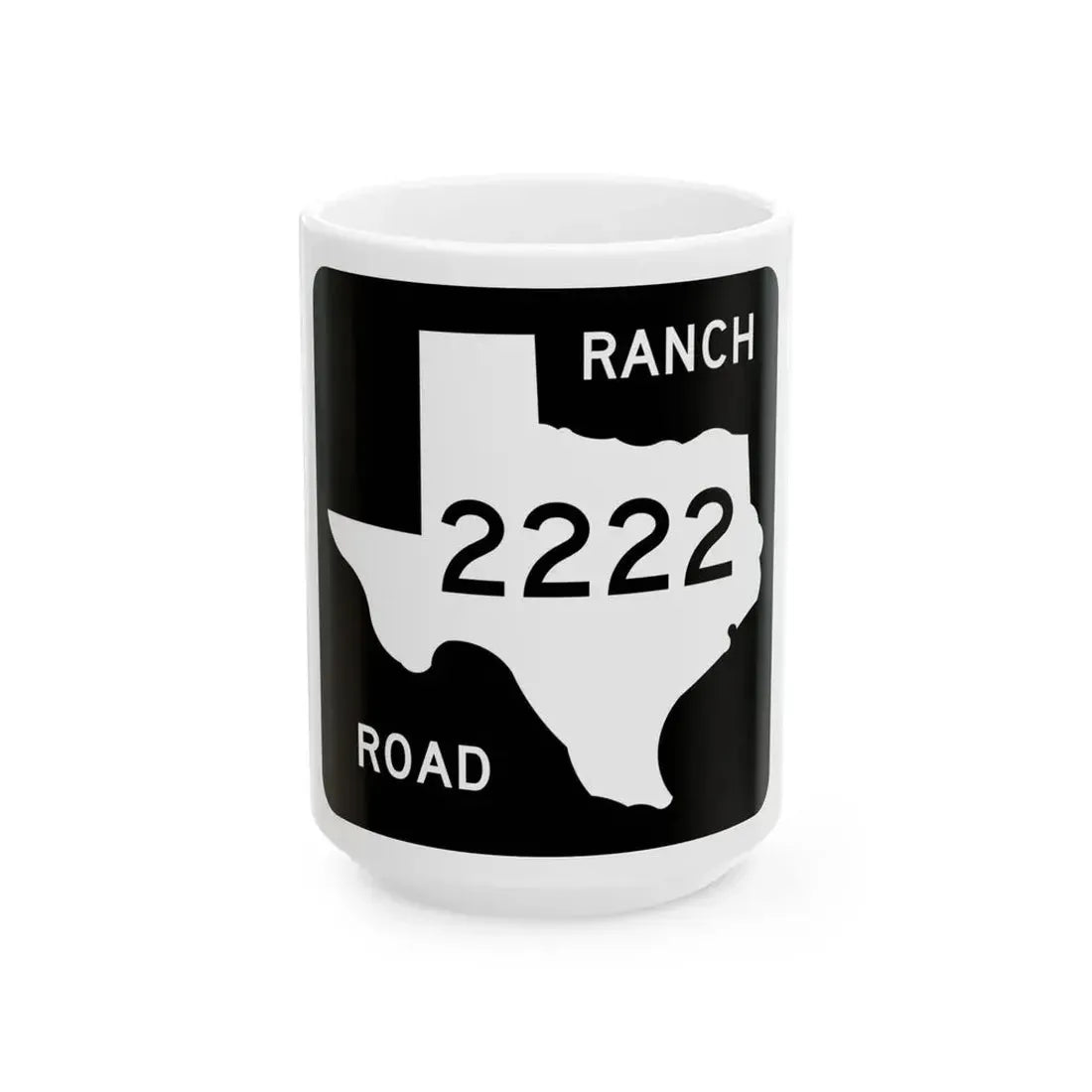 Texas RM 2222 (Texas) (Road Sign) White Coffee Mug 15oz - Go Mug Yourself