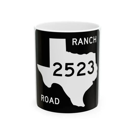 Texas RM 2523 (Texas) (Road Sign) White Coffee Mug 11oz - Go Mug Yourself