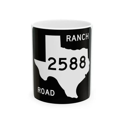 Texas RM 2588 (Texas) (Road Sign) White Coffee Mug 11oz - Go Mug Yourself