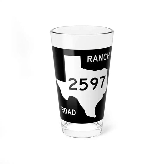 Texas RM 2597 (Texas) (Road Sign) Pint Glass 16oz 16oz - Go Mug Yourself