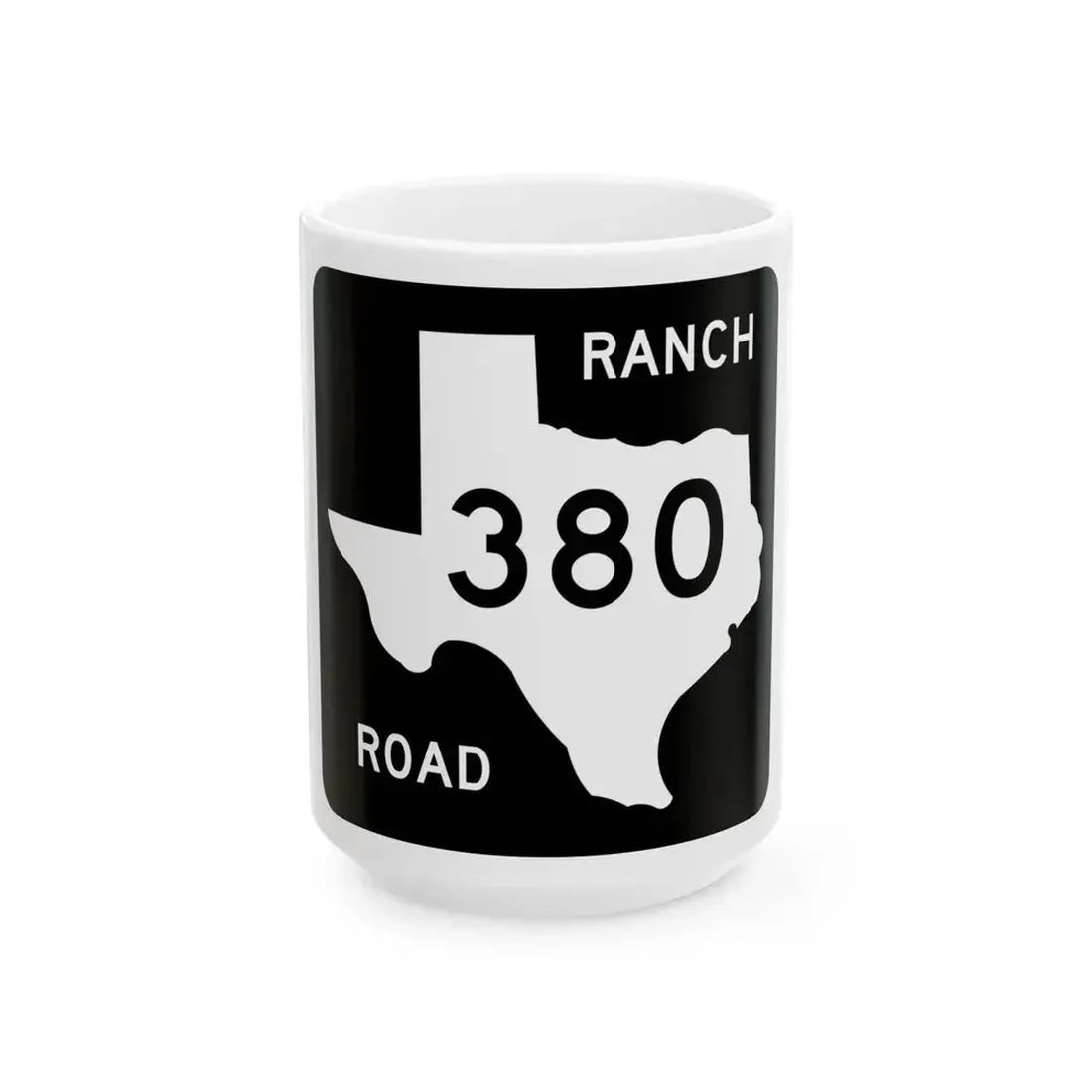 Texas RM 380 (Texas) (Road Sign) White Coffee Mug 15oz - Go Mug Yourself