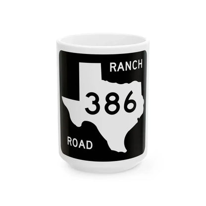 Texas RM 386 (Texas) (Road Sign) White Coffee Mug 15oz - Go Mug Yourself