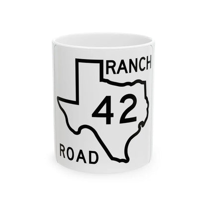Texas RM 42 1956 (Texas) (Road Sign) White Coffee Mug 11oz - Go Mug Yourself
