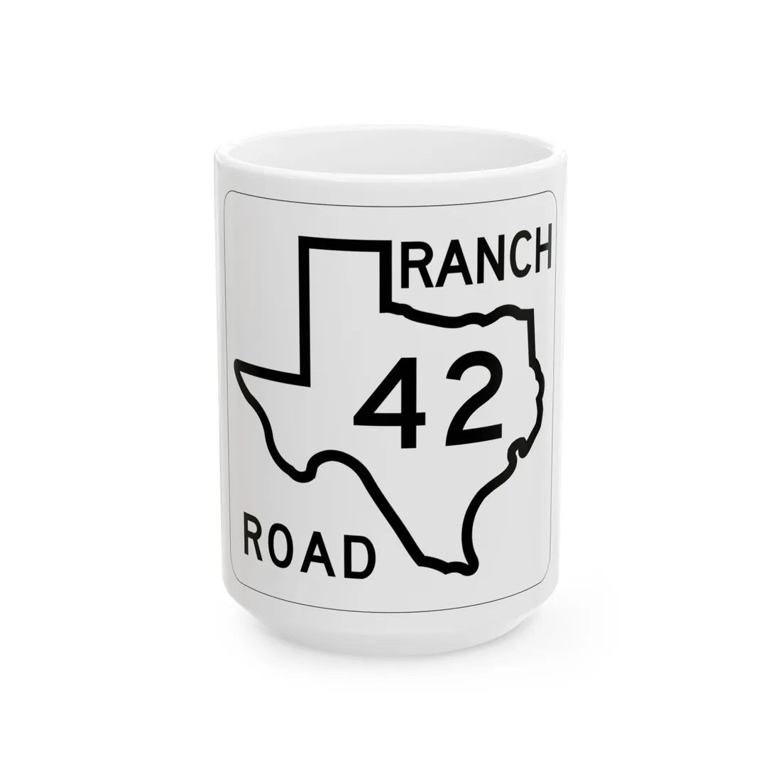 Texas RM 42 1956 (Texas) (Road Sign) White Coffee Mug 15oz - Go Mug Yourself