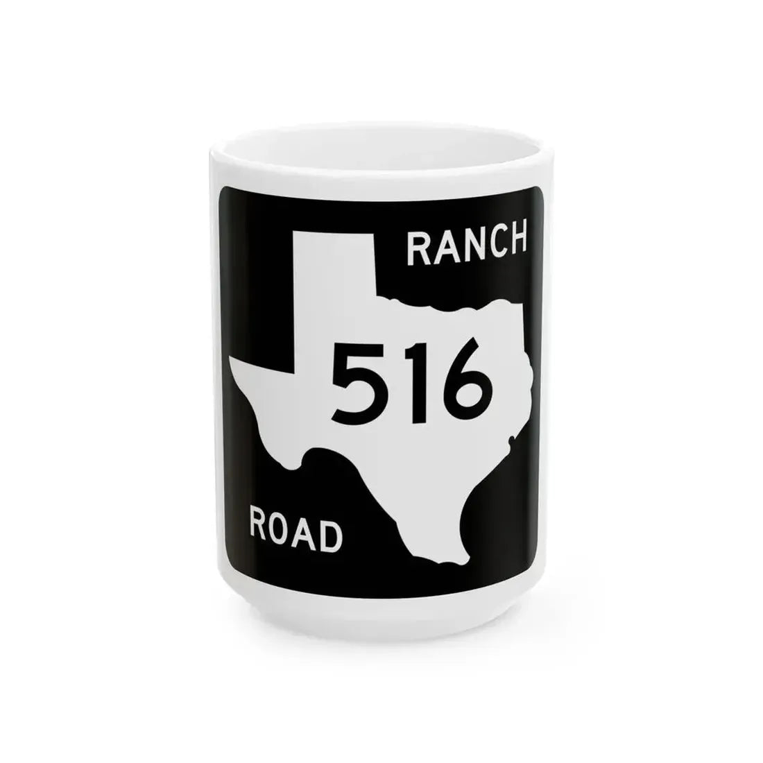 Texas RM 516 (Texas) (Road Sign) White Coffee Mug 15oz - Go Mug Yourself