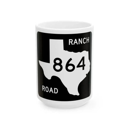 Texas RM 864 (Texas) (Road Sign) White Coffee Mug 15oz - Go Mug Yourself