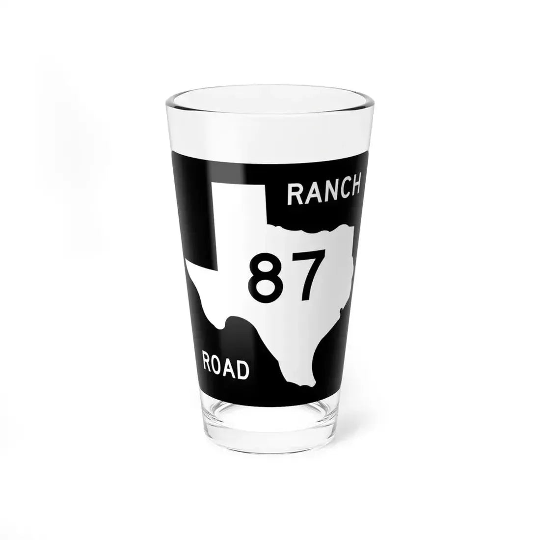 Texas RM 87 (Texas) (Road Sign) Pint Glass 16oz 16oz - Go Mug Yourself
