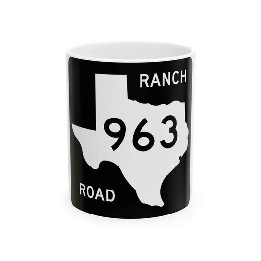 Texas RM 963 (Texas) (Road Sign) White Coffee Mug 11oz - Go Mug Yourself