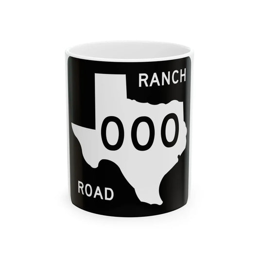 Texas RM XXX (Texas) (Road Sign) White Coffee Mug 11oz - Go Mug Yourself