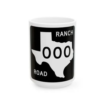 Texas RM XXX (Texas) (Road Sign) White Coffee Mug 15oz - Go Mug Yourself