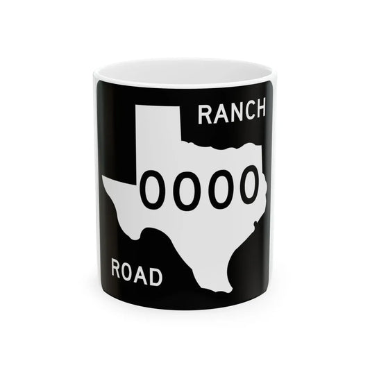 Texas RM XXXX (Texas) (Road Sign) White Coffee Mug 11oz - Go Mug Yourself