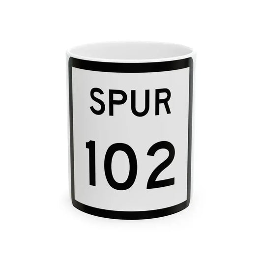 Texas Spur 102 (Texas) (Road Sign) White Coffee Mug 11oz - Go Mug Yourself