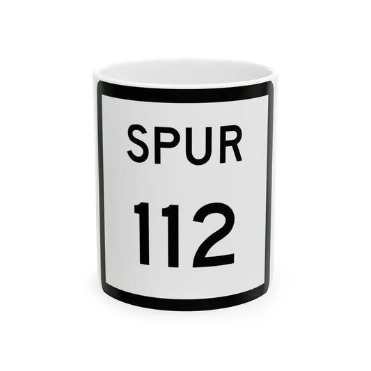 Texas Spur 112 (Texas) (Road Sign) White Coffee Mug 11oz - Go Mug Yourself