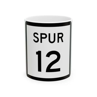 Texas Spur 12 (Texas) (Road Sign) White Coffee Mug 11oz - Go Mug Yourself