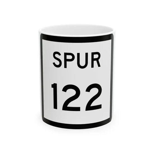 Texas Spur 122 (Texas) (Road Sign) White Coffee Mug 11oz - Go Mug Yourself