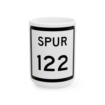 Texas Spur 122 (Texas) (Road Sign) White Coffee Mug 15oz - Go Mug Yourself
