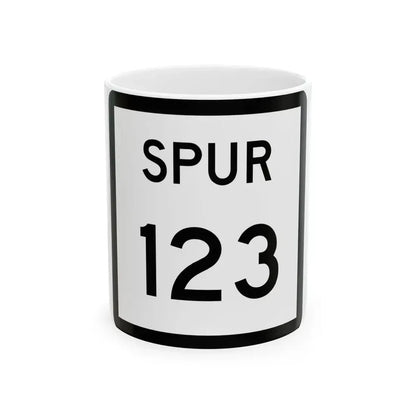 Texas Spur 123 (Texas) (Road Sign) White Coffee Mug 11oz - Go Mug Yourself