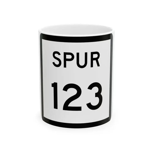 Texas Spur 123 (Texas) (Road Sign) White Coffee Mug 11oz - Go Mug Yourself