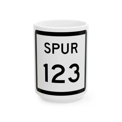 Texas Spur 123 (Texas) (Road Sign) White Coffee Mug 15oz - Go Mug Yourself