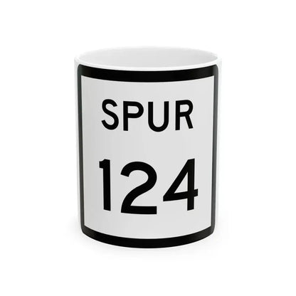 Texas Spur 124 (Texas) (Road Sign) White Coffee Mug 11oz - Go Mug Yourself