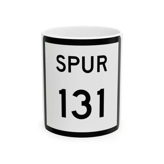 Texas Spur 131 (Texas) (Road Sign) White Coffee Mug 11oz - Go Mug Yourself