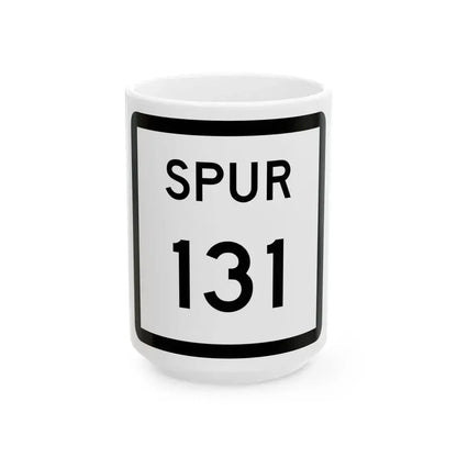 Texas Spur 131 (Texas) (Road Sign) White Coffee Mug 15oz - Go Mug Yourself