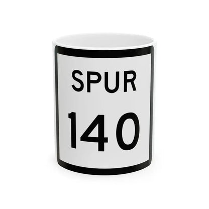 Texas Spur 140 (Texas) (Road Sign) White Coffee Mug 11oz - Go Mug Yourself