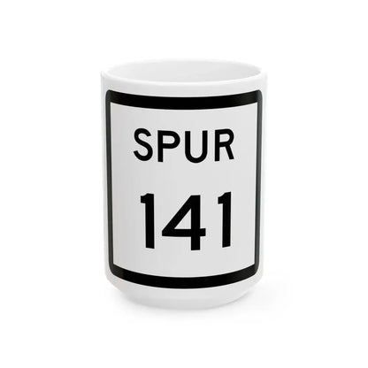 Texas Spur 141 (Texas) (Road Sign) White Coffee Mug 15oz - Go Mug Yourself